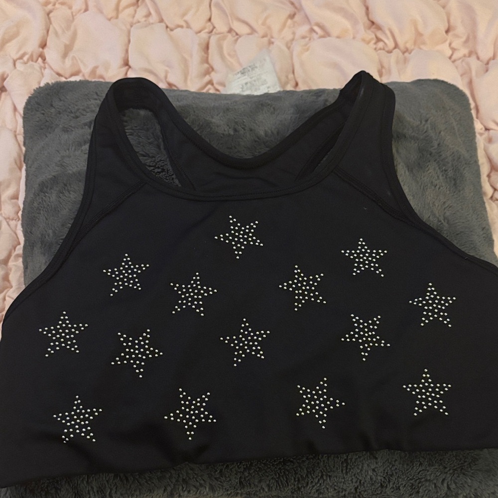 PINK by VS ultimate Black Star-Studded Sports Bra